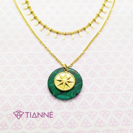 Collar Doble Circulo Verde