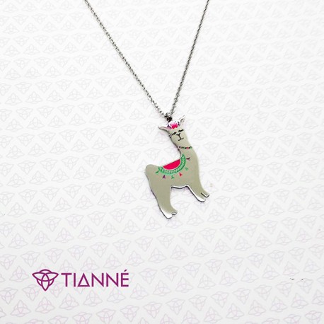 Collar Llama Plateado