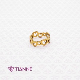 Anillo Corazones Dorado