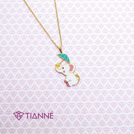 Collar Dije Elefante Colores