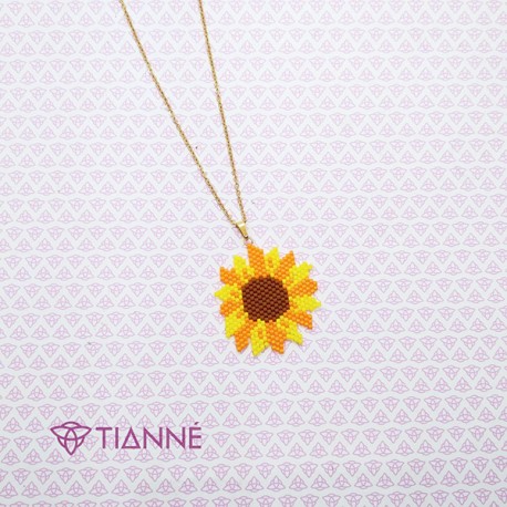 Collar Con Dije Miyuki Girasol