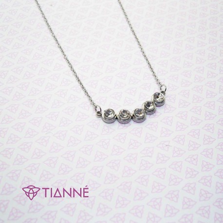 Collar Placa Con Zirconias