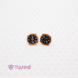 Aretes Circulo Dorado Colores