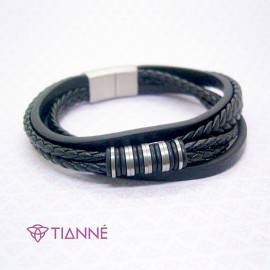 Pulsera Piel Trenzada Broche